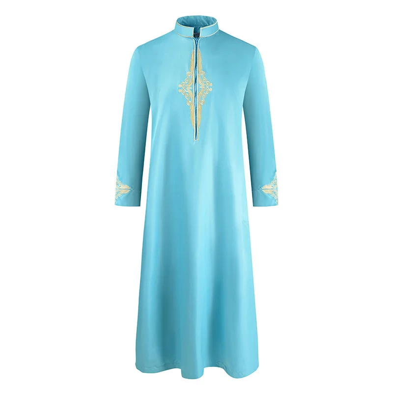 

Muslim Men Jubba Thobe Islamic Clothing Ramadan Mens Kimono Long Robe Saudi Wear Musulman Abaya Caftan Jubah Dubai Arab Dressing