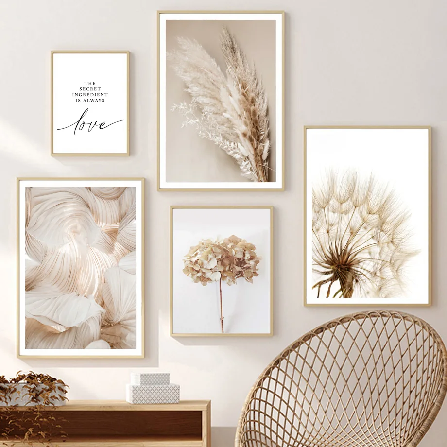 

Bunny Tail Grass Reed Dandelion Flower Wall Art Canvas Painting Nordic Posters And Prints Wall Pictures For Living Room Decor