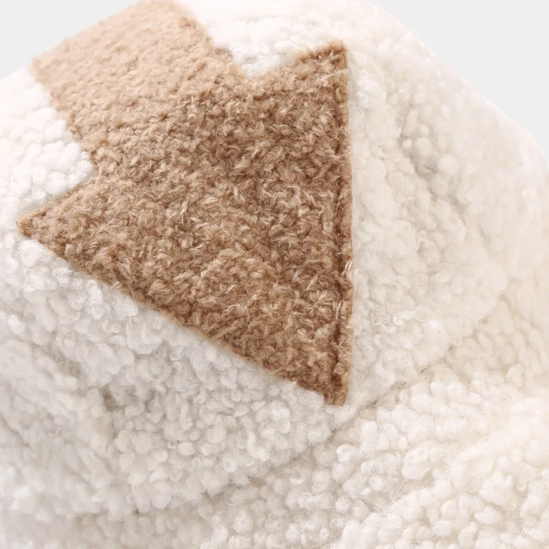 

Harajuku Winter Hats Women Thicken Bucket Hats Solid Color Lamb Wool Bucket Hat Warm Cute Adjustable Panama Caps