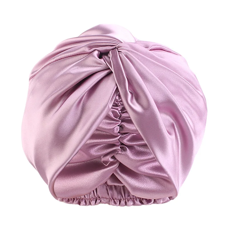 

100% Double Silk Sleeping Cap Night Silk Sleep Cover for Women with Elastic Ribbon for Hair Care Long Hair