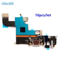 alibest666 10pcs charging port flex cable for iphone 6 4 7 usb dock connector charger ports for iphone 6 repair spare parts