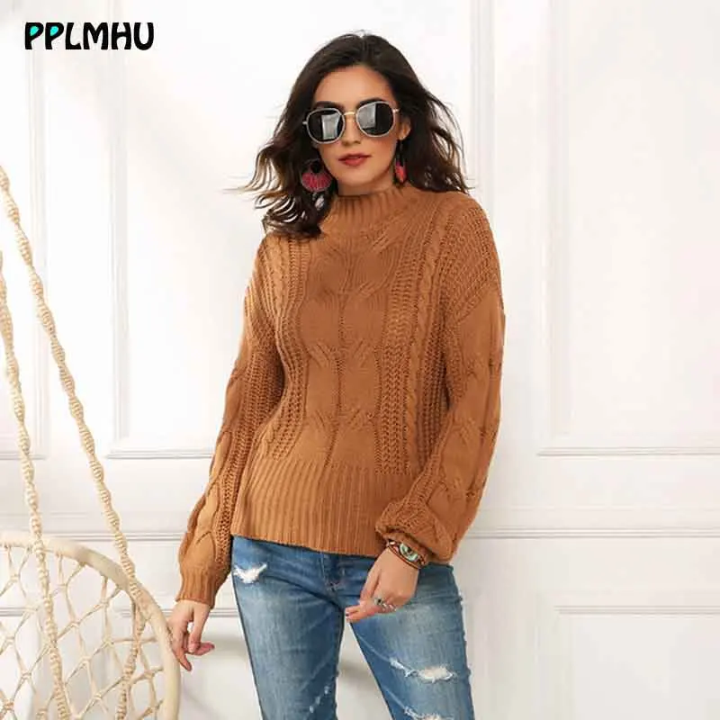 Big size knit sweater Half Turtleneck women Autumn and winter Fashion fluorescence color Warm Pullovers New arrival ladies tops | Женская