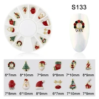3d multi shape diy nail decoration nziquan christmas series 2020 hot sale 12 pieces of christmas series small objects nail art