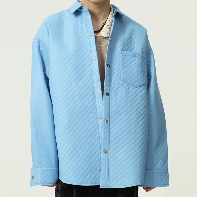 

Куртка мужская однобортная с отложным воротником и карманами, осень 2021