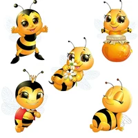 cx14 cute little bee cartoon insect sticker childrens bedroom decoration sticker toilet refrigerator car sticker