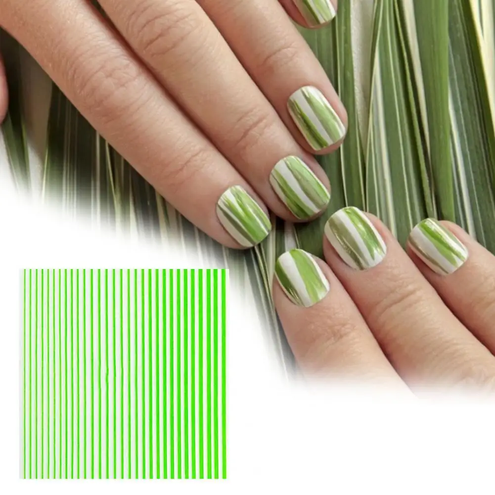

12 Pcs Nail Strip Fadeless 3D Paper Stripe Line Nail Wraps for Salon