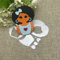 woman curly hair metal cutting dies stencils for diy scrapbooking decorative embossing handcraft template