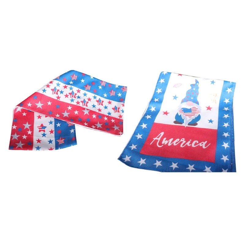

Independence Day 4th of July Table Farmhouse Table Runner for Wedding Dining End Table Decor American Flag Red Stripe Blue Star