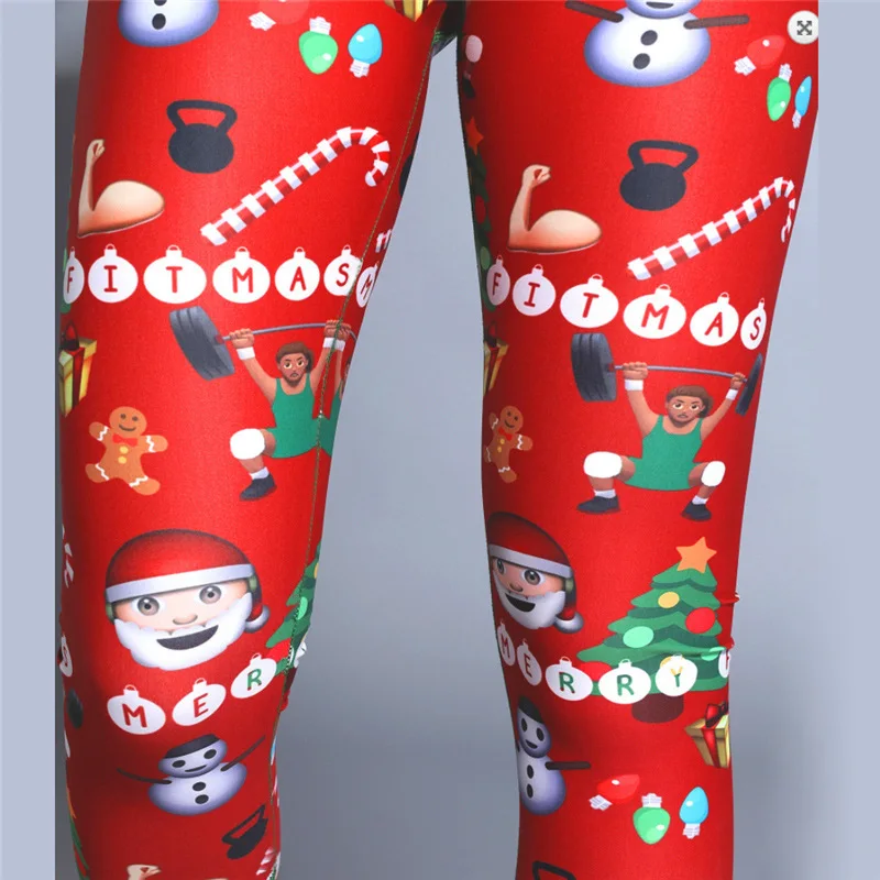 Рождественские леггинсы с принтом женские для фитнеса сексуальная юбка