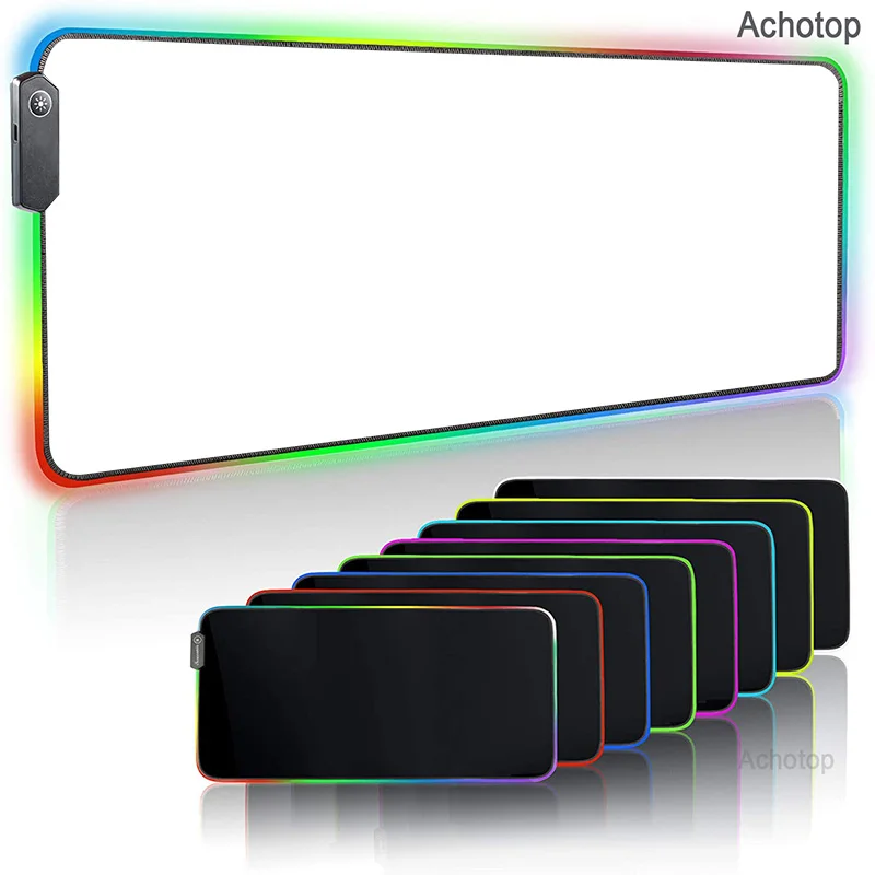 

Custom Mouse Pad DIY All White RGB 7 Colors Setup Gamer Anime Mouse pad large LED Gaming Accessories Genshin Impact For Bears Pc