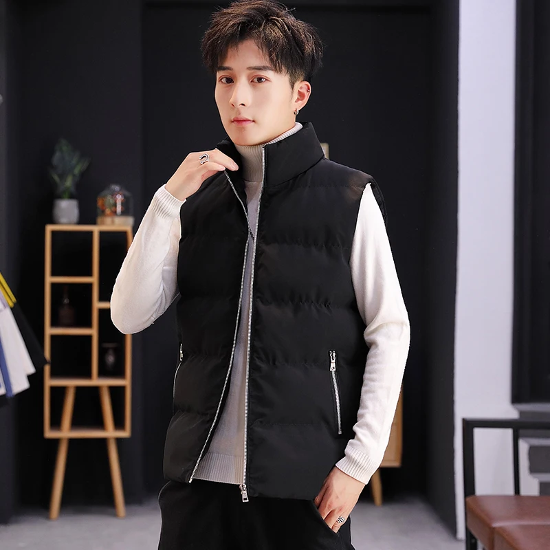 

Men Jacket Sleeveless vest fashion Sleeveless Jacket Male photographer vest Men Vest Men Casual Coat Spring Autumn stand collar