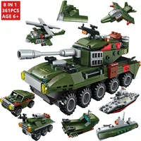 8pcslot military army armored car weapon gun model bricks brinquedos building blocks sets educational toys for children