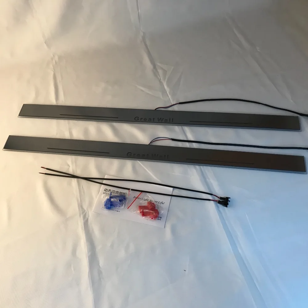 

Infrared sensor control led door sill plate strip welcome light threshold guard protectors for Great Wall h5