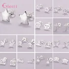 Оптовая продажа, Новое поступление, серьги-гвоздики из стерлингового серебра 925 пробы с крыльями звезд и бабочками, 11 различных форм для женщин и девочек, бесплатная доставка