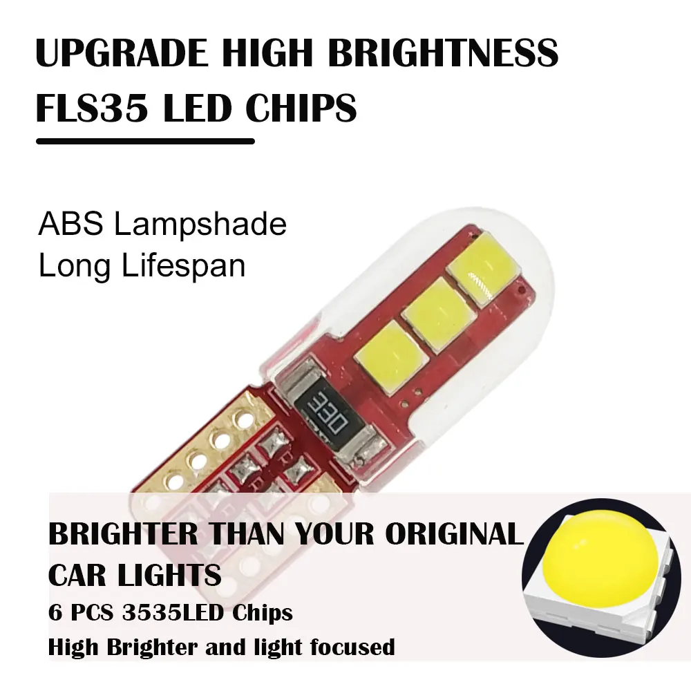 2 шт. светодиодные лампы T10 W5W WY5W 194 168 501 Led 6SMD 3535|Сигнальная лампа| |