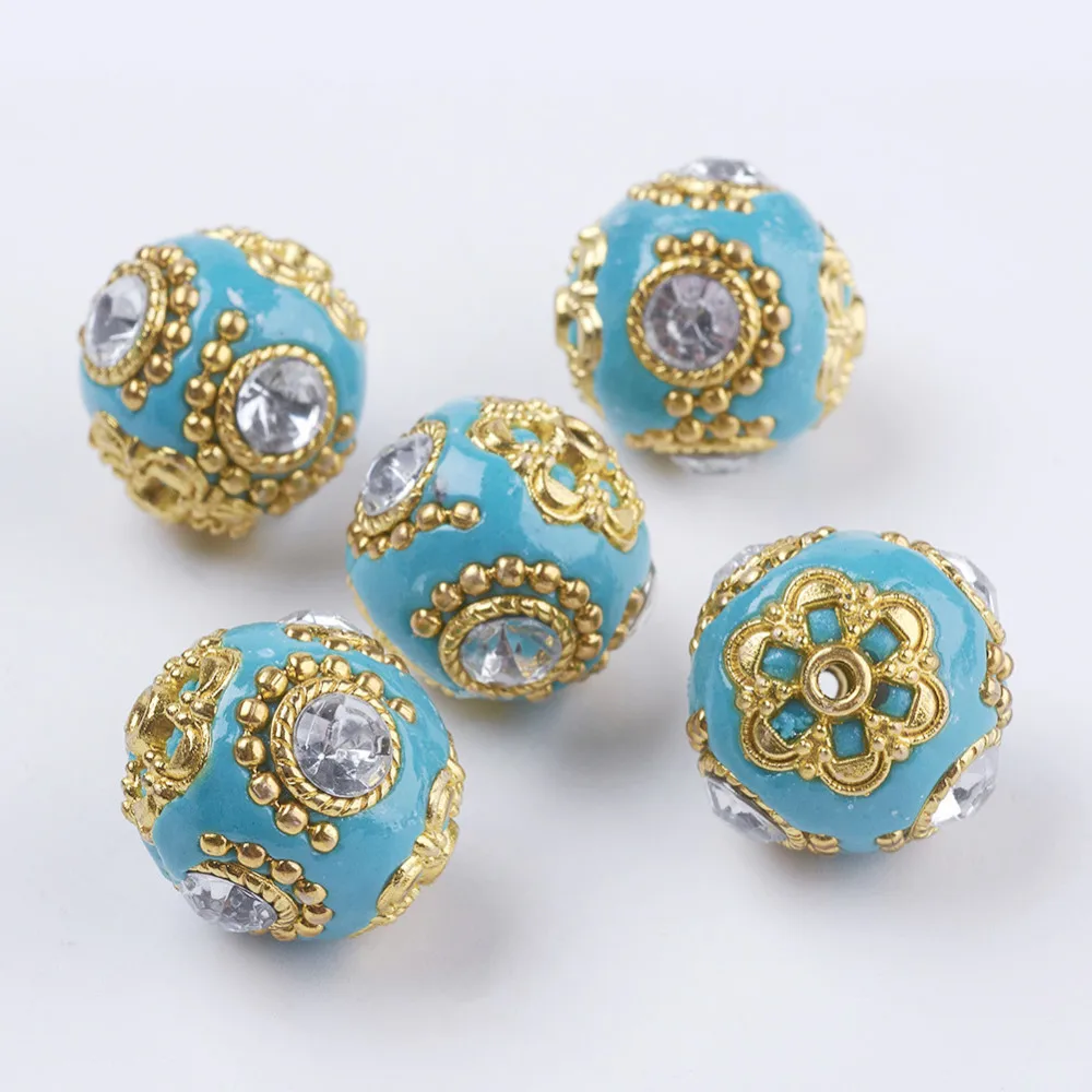 5 шт. Стразы ручной работы из полимерной глины индонезийские круглые бусины 18 ~ 20