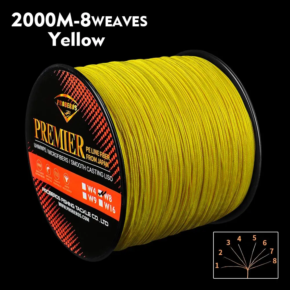 

2000M Braided Fishing Line 8 Strands Multifilament PE Carp Line Super Strong Saltwater Freshwater Super Stronger Wire