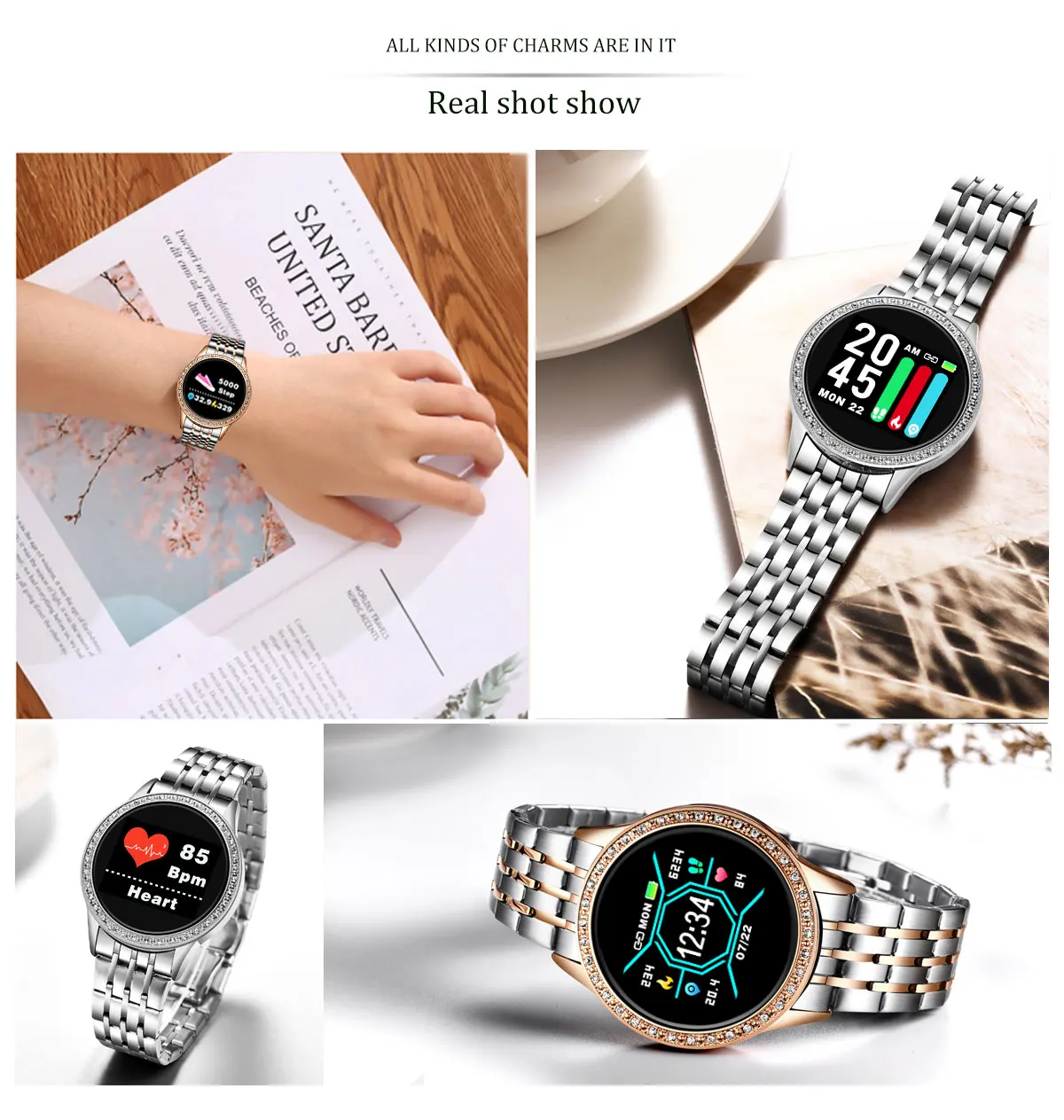 

Multi-function Smart Watch Women Blood Pressure Heart Rate Monitor Activity fitness watch Smart Band SmartWatch for women