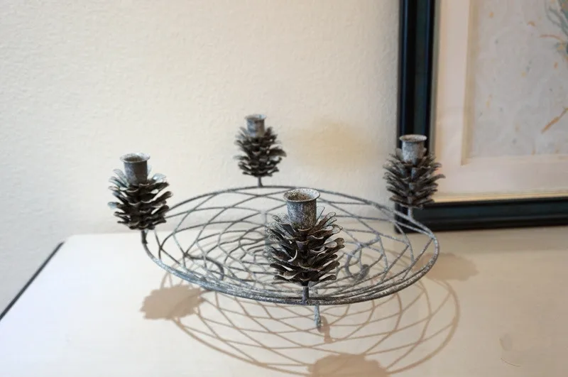 Подсвечники железные Pinecone винтажный подсвечник свадебный центральный Рождественский Декор свеча ужин