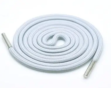 gray 140CM 1Pc Solid Color Polyester Cord 140CM Copper Bead Caps Decorative Cap Rope For Sweater Sports Pants Waist Rope Belt - Цвет: gray 140CM
