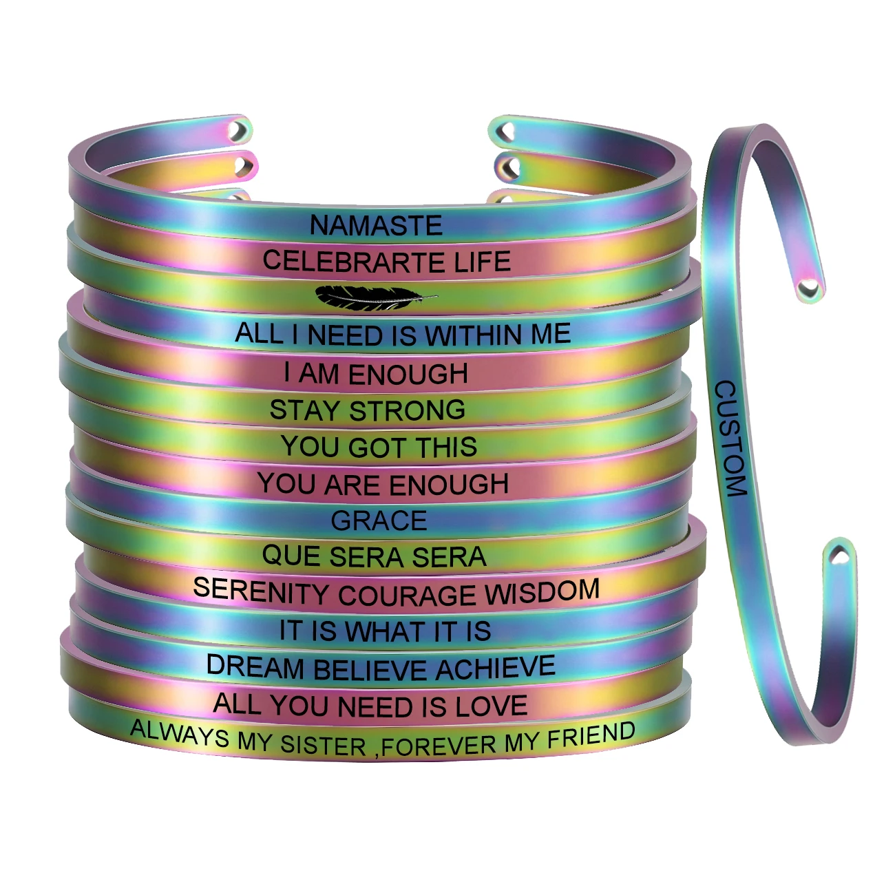 Нержавеющая сталь манжета индивидуальная гравировка &quotЯ достаточно&quot