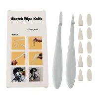 12pcs set sketch wipe knife art washable sponge wiper rendering effect smudge erase correction clean tool for artist drawing