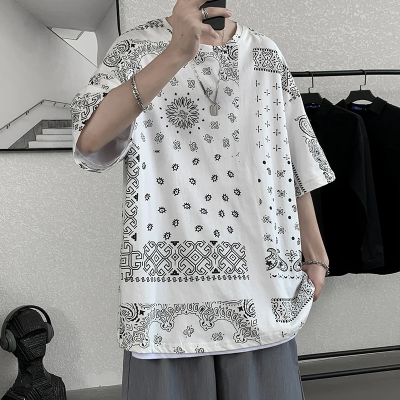 

Men's Cotton Fashion T-shirt Funny Mens Summer Tshirts Male Oversized Tee Shirts 5XL Casual T Shirt Tee For Man Streetwear