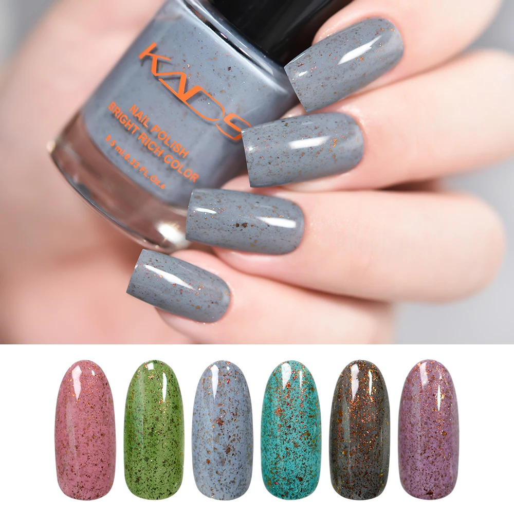 KADS 6pcs/set Mica Nail Polish 9.5ML Sequins Flakies Semi Permanent Art Lacquer Varnish Shinny Shimmer | Красота и здоровье