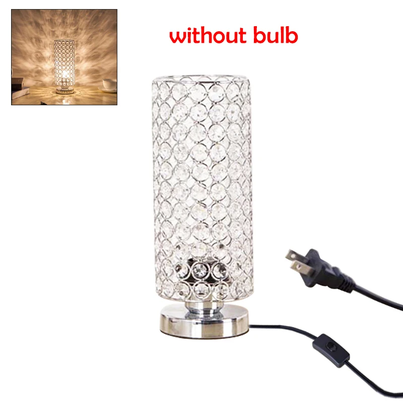 E26 Хрустальная настольная лампа прикроватный светодиодный светильник для