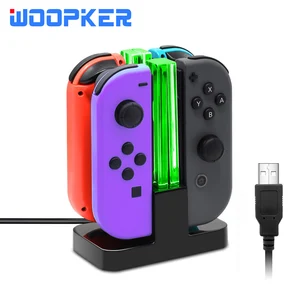 for nintend joy con controller dual charger joystick charger stand holder led for nintendo switch ns joycon accessories free global shipping