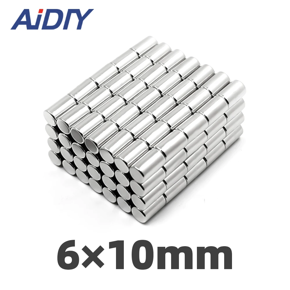 AIDIY 5/20/100 шт 6x10 постоянный магнит маленький круглый супер сильный мощный