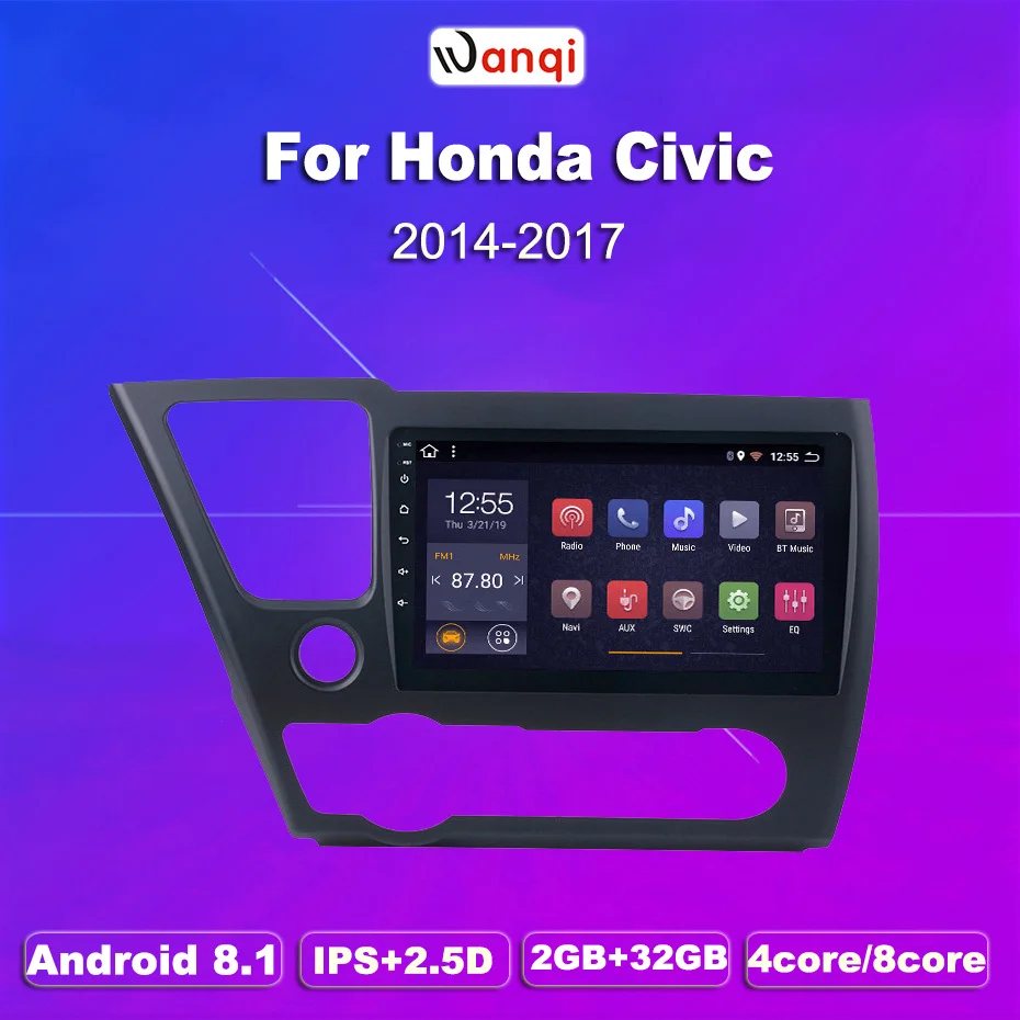 2G ram 32G rom 9 дюймов Android 8 1 автомобильный dvd плеер навигация для 2014 2017 Honda Civic с Bluetooth