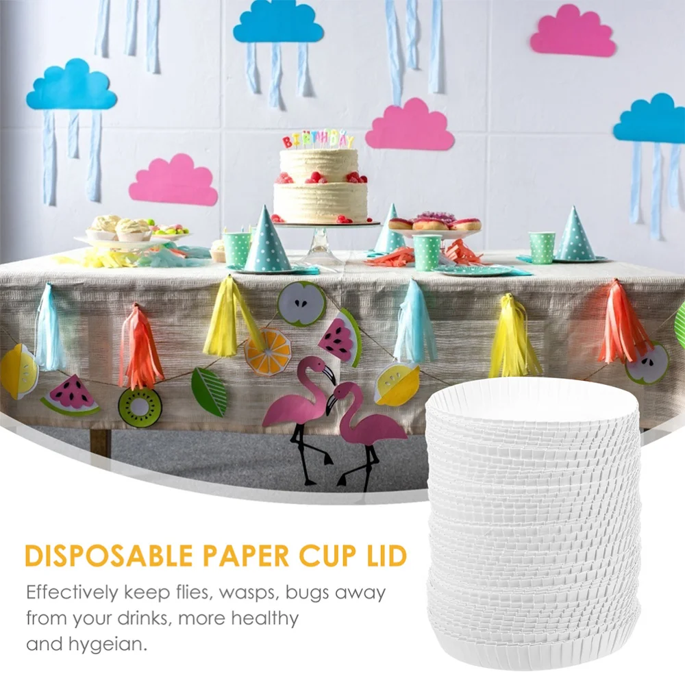 

100Pcs Disposable Cup Covers Anti Dust Cup Caps Coffee Cup Covers Caps