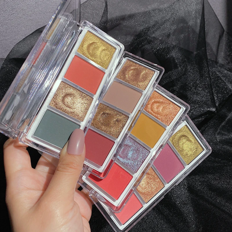 4 цвета матовые блестящие тени для век палитра долговечных блестящих мерцающих