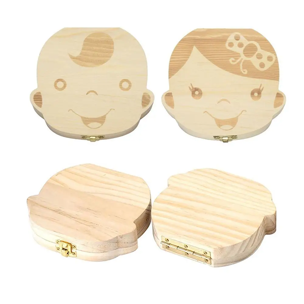 Деревянная детская молочная коробка для хранения зубов коллекционный