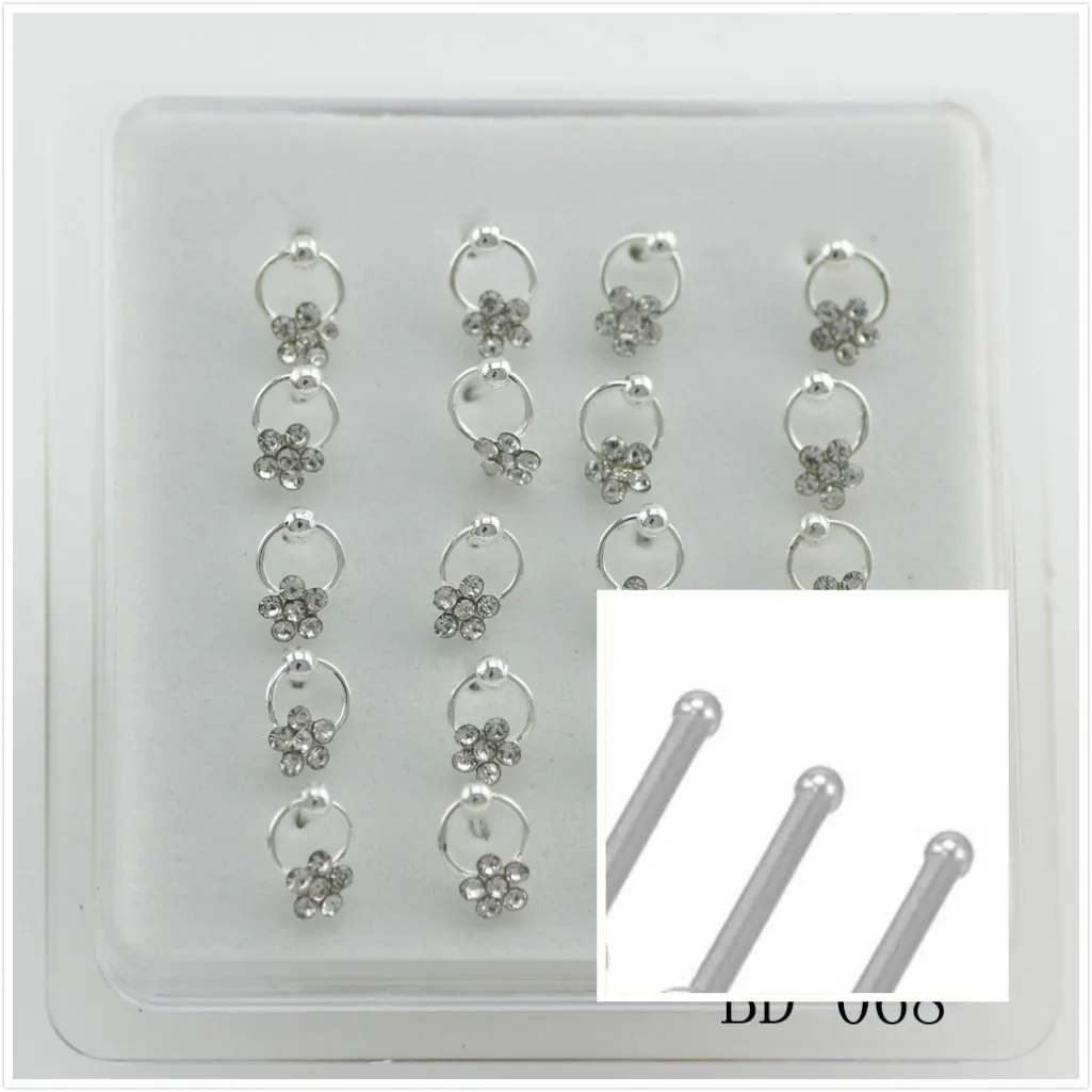 Новое серебряное носовое кольцо с гвоздями для носа классический изящный