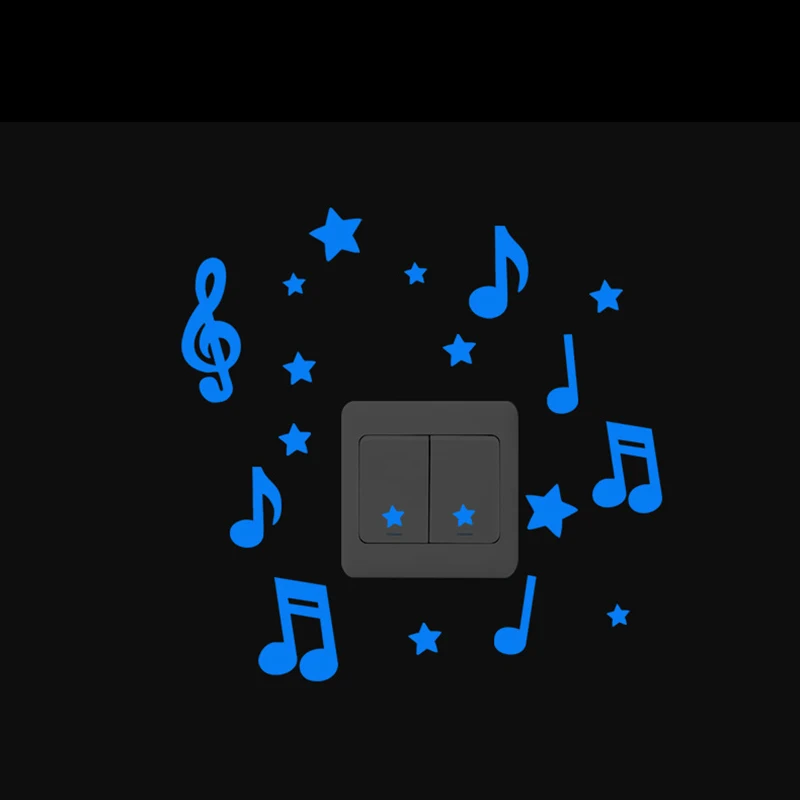 

2pcs/lot Fairy Cat Pet Animal Wall Sticker Cute Blue Luminous Light Switch Decals Adorbale Sticker Home Creative Art Mural Paste