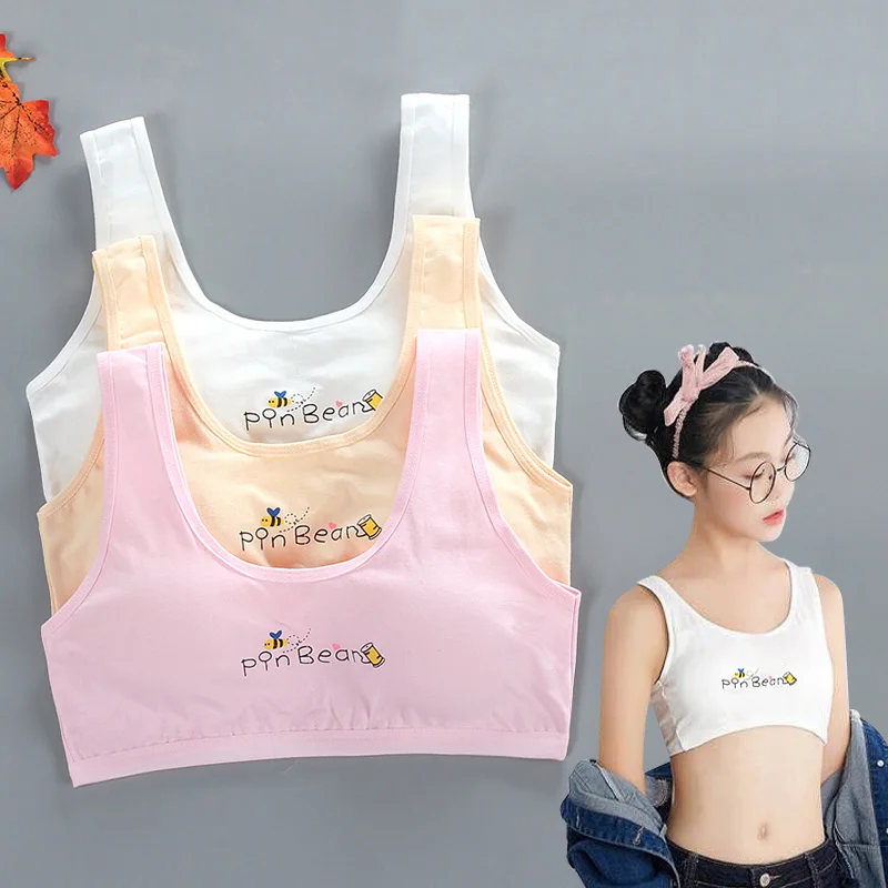 Летнее платье для девочек Бюстгальтер подростка Беспроводной нижнее белье с