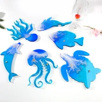 6 pcsset sea animals silicone molds dolphin turtle mold epoxy resin molds casting coaster cup mat resin mold jewelry making