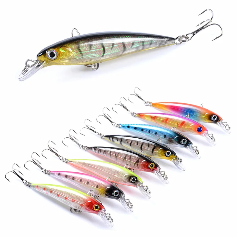 

1PCS Quality Laser Minnow Fishing Lure Hard Crankbait Wobblers Artificial Floating Jerkbait Trolling Bass Isca Carp 7.5g 8.5cm