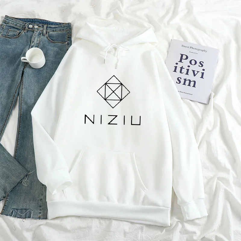 

k-pop girl band niziu Hoodies Sweatshirts Men Woman Fashion logo Red Black Pink Autumn Winter fleece Hip Hop Hoody Casual Tops