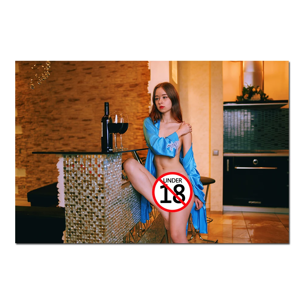 Простая Настенная картина красное вино сексуальная девушка плакат и печать на