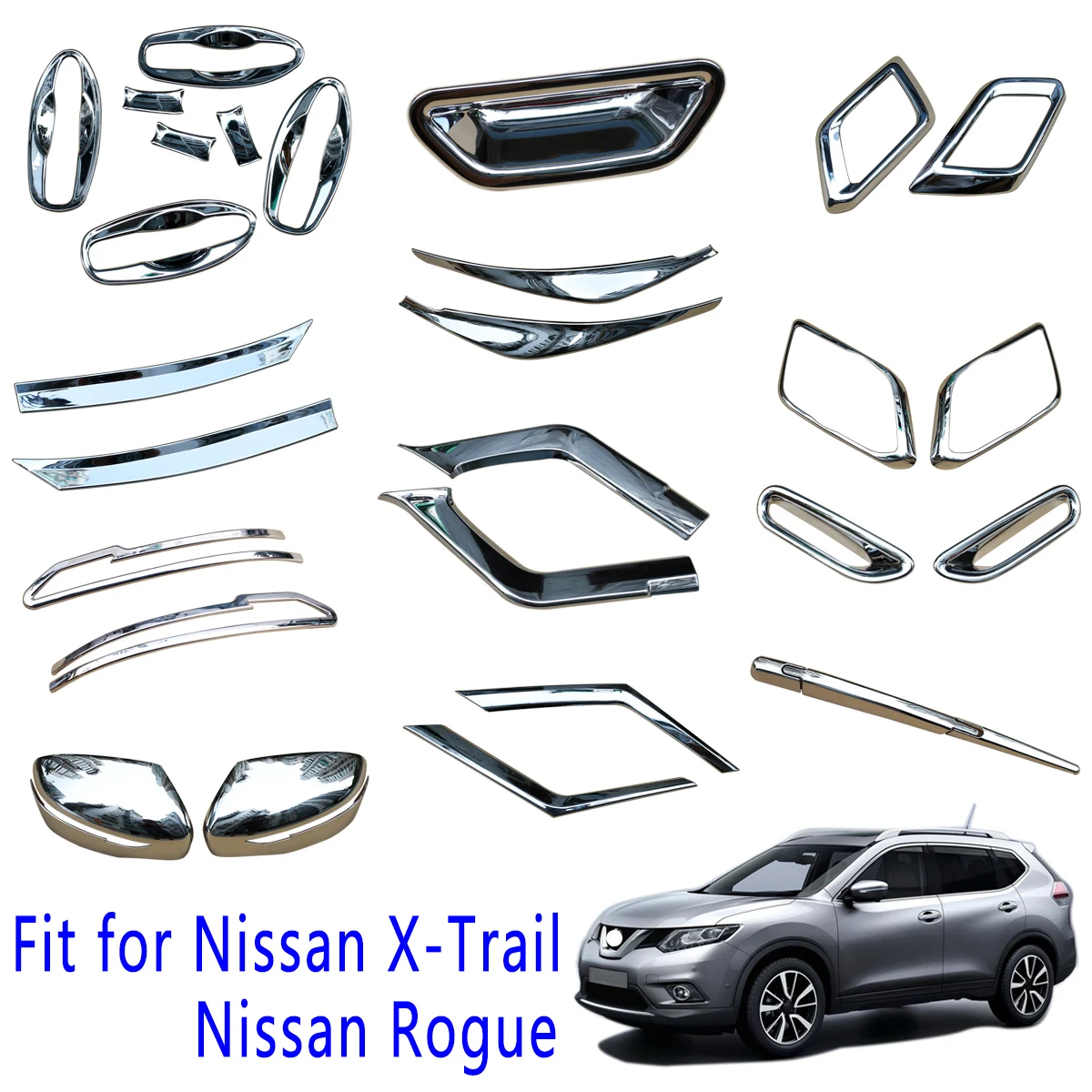 

Хромированные аксессуары, подходят для Nissan X-Trail Rogue T32, противотуманные фары, решетка стеклоочистителя, накладка на зеркало 2014, 2015, 2016, 2017, 2018