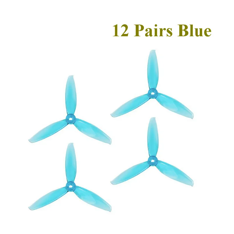 12 Pairs Blue 24 шт./, 12 пар носочков на Gemfan Windancer 5043 5x4,3 5 дюймов 3-лопастной пропеллер M5 по часовой стрелке и против часовой стрелки для Радиоуправляемый гоночный Дрон с видом от первого лица запасные Запчасти - Цвет: 12 Pairs Blue