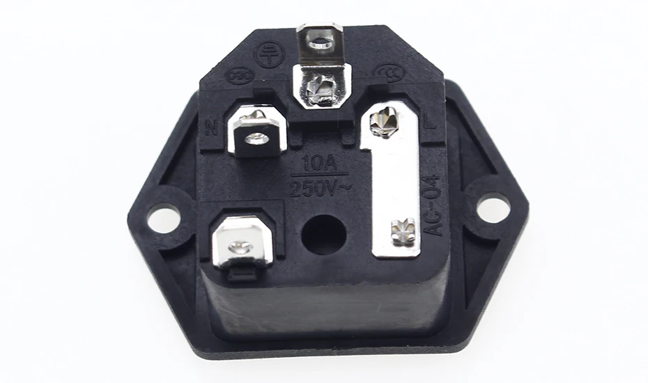 1 шт. панельный монтаж 3 Pin IEC 60320 C14 Входная вилка электропитания 15A AC 250V w/держатель предохранителя