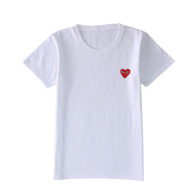 

Kawajiu play love pure cotton short-sleeved embroidery small red heart men and women couples parent-child outfit