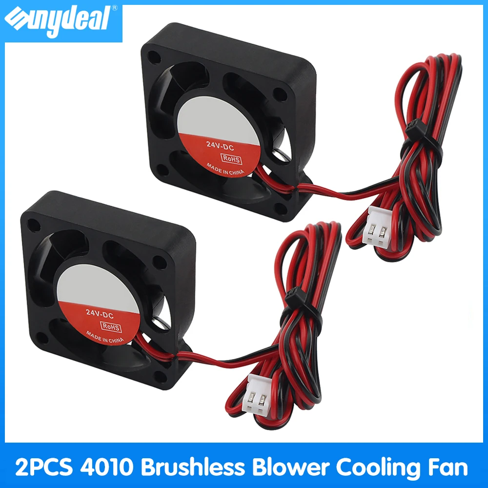 

Вентилятор охлаждения 4010, 2 шт., 24 В, с 2-контактным проводным кабелем, бесщеточный, 40 х40 х10, тихий кулер постоянного тока 40 м, детали для 3D-принт...