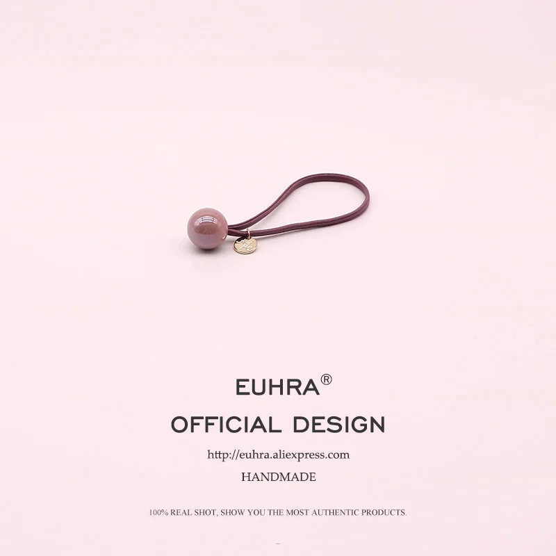 Эластичные резинки для волос EUHRA 6 цветов яркие цвета расшитые бисером с золотыми