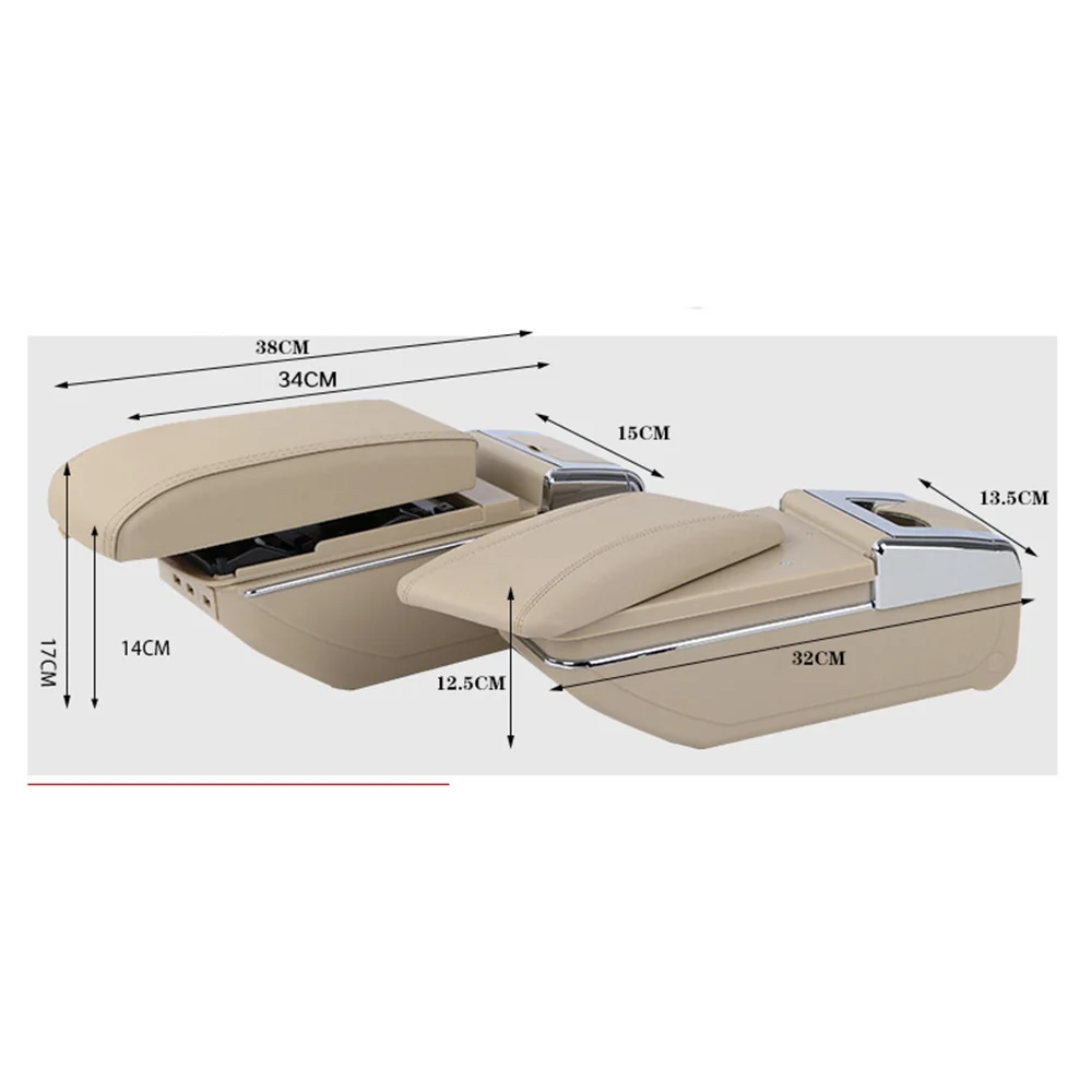 

Leather Car Center Console Armrest Box for Honda Fit Jazz Hatchback 2005 2006 2007 Armrests Storage Box with USB