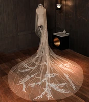 luxury wedding veil 3 meters long bridal veils ivory white applique one layer bride wedding accessories in stock 2020